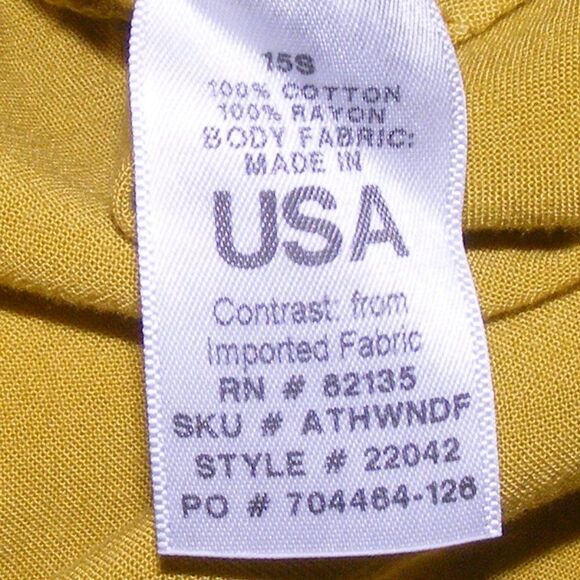 FRESH PRODUCE Top, S, Yellow, Solid, Button Back, Mid length sleeves, Wider neck - Picture 11 of 13